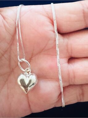 925 Sterling Silver Heart Pendant Necklace - Women Jewelry. New